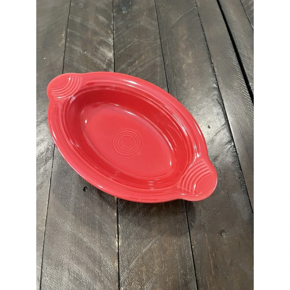 Homer Laughlin Fiesta Open Individual Casserole Dish in Scarlet Red
